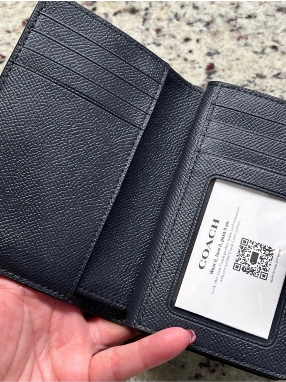 Coach Midnight Saffiano Leather Snap Wallet with Gold Logo - Picture 6 of 9